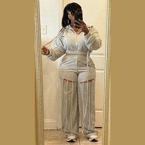 Gray 2pc Set with Cut-Out Details